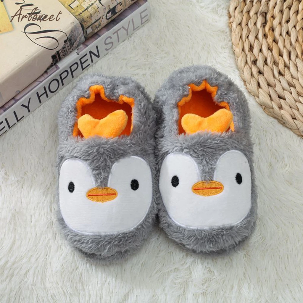 Детские теплые мягкие плюшевые тапочки для малышей младенцев детская теплая