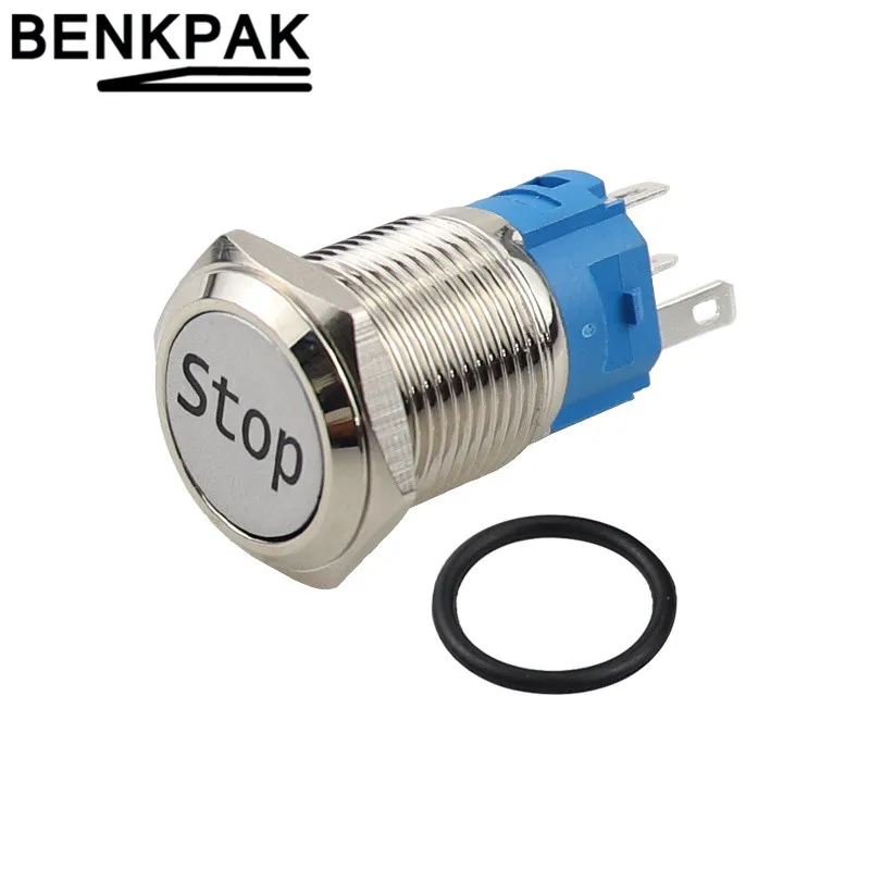 16 мм LED серебряный корпус металлический кнопочный переключатель приборной