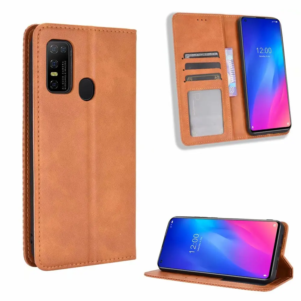 Кожаный чехол кошелек для Umidigi A9 Pro Магнитный книжка с подставкой защитный карт