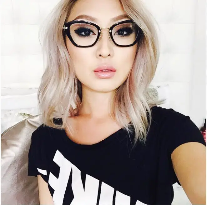 Модные очки кошачий глаз модная оправа женские оптические фиолетовые |