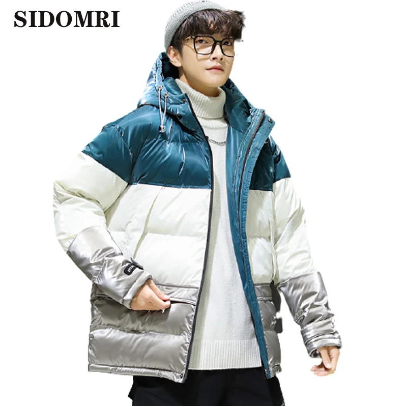 New down jacket couple short winter fashion trend 90% white duck down handsome versatile couple bread hooded coat hig quality