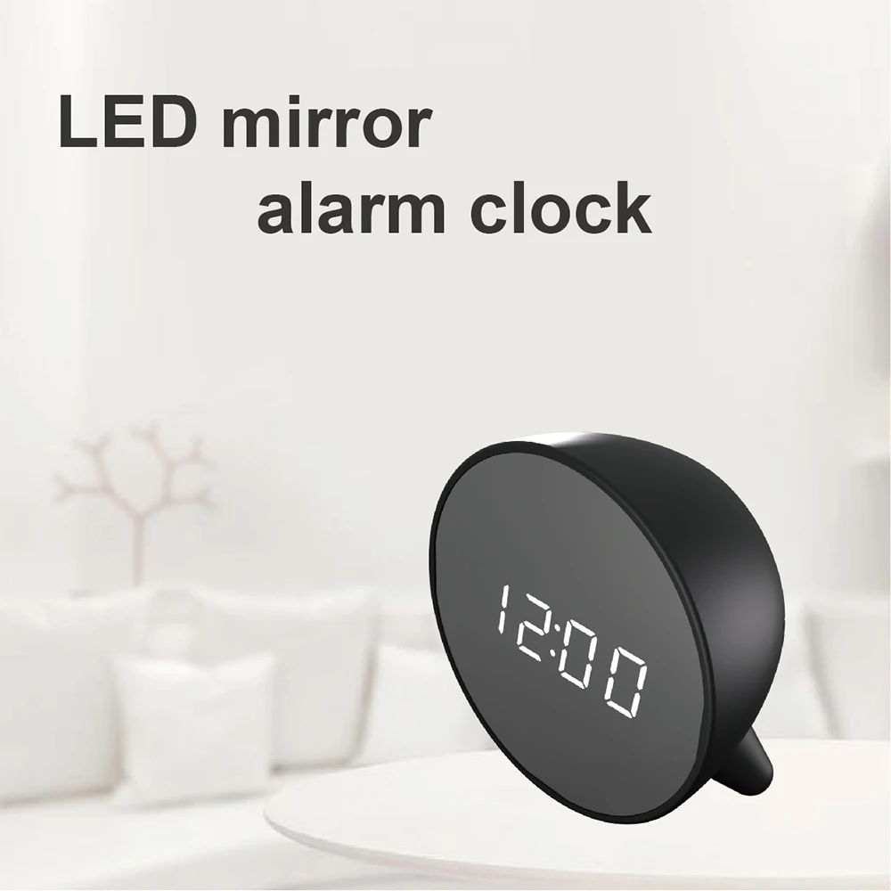 Digital USB table Alarm Clock with light and LED mirror Electronic Desk kids bedstand Wake Up thermometer snooze | Дом и сад
