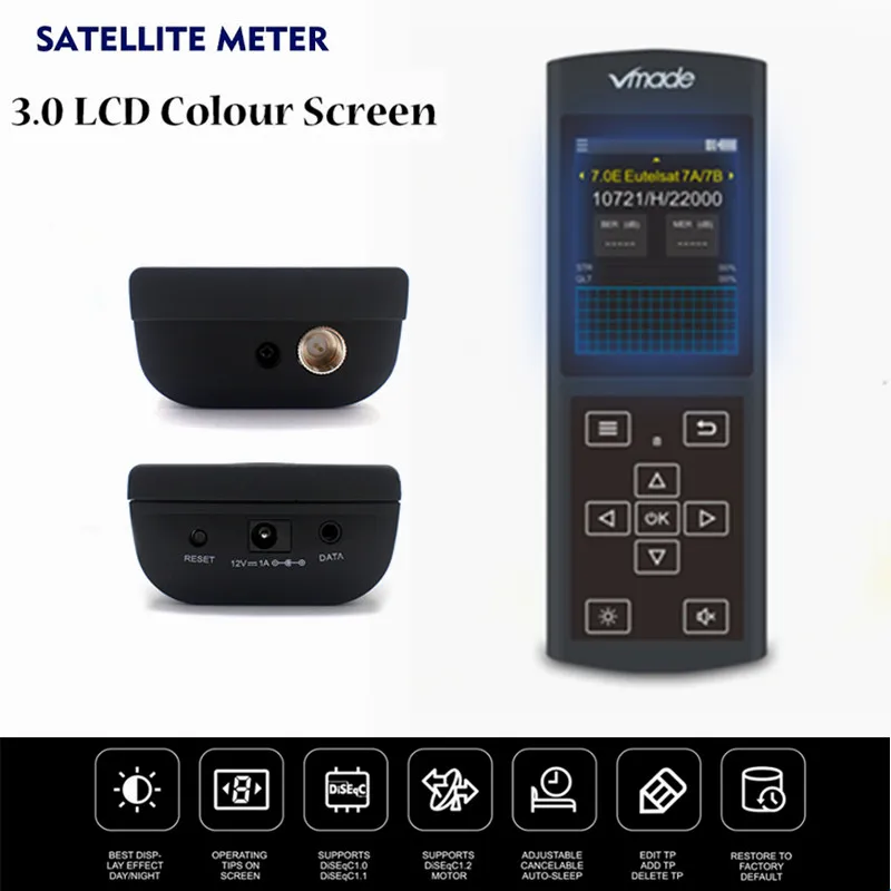 Vmade DZ6370 спутниковый искатель для DVB-S2 Full HD 1080P FTA цифровой спутниковый искатель 3,0 экран высокой четкости метр Лидер продаж Германия