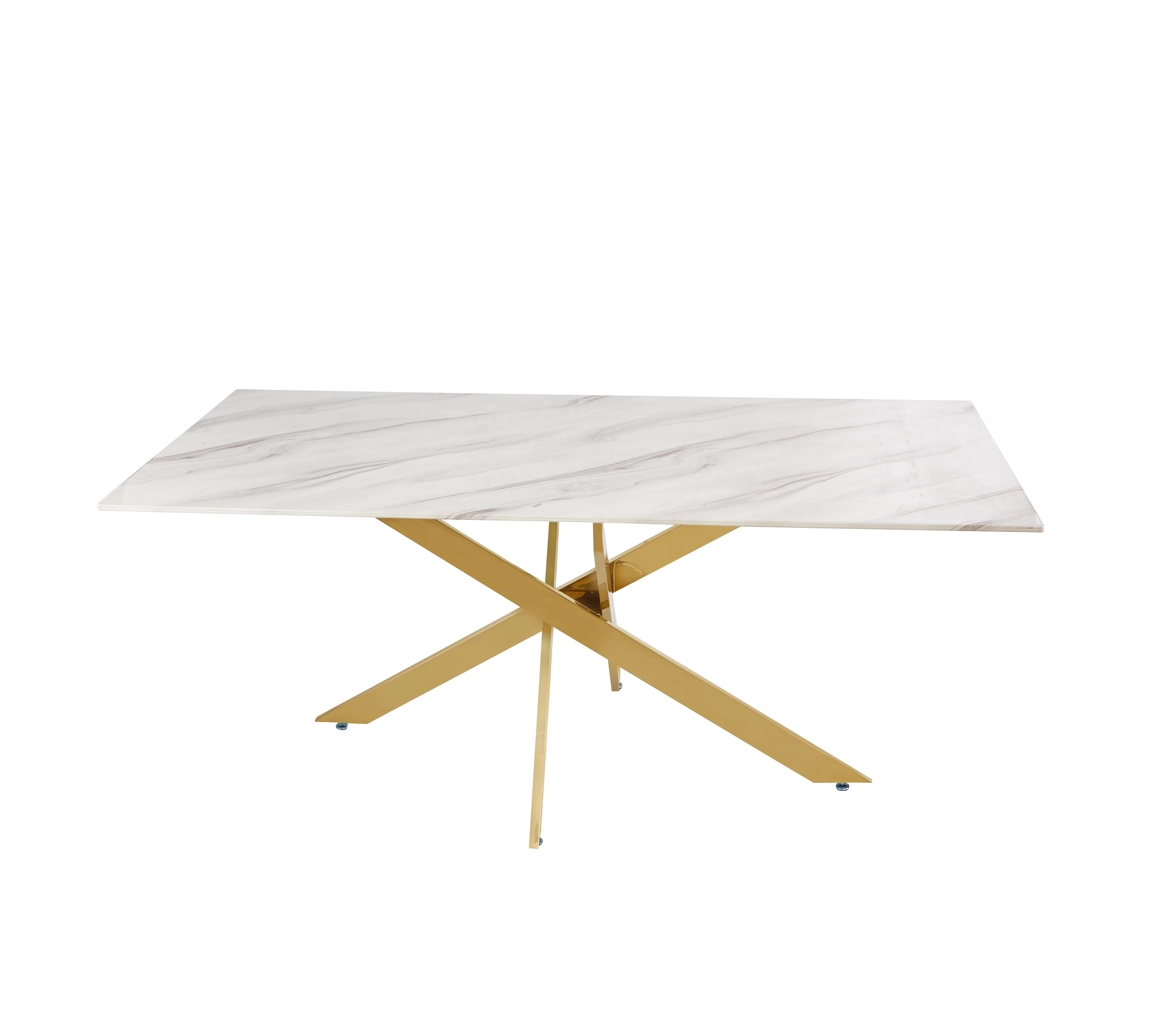 

Modern dining table home furniture marble glass dining table