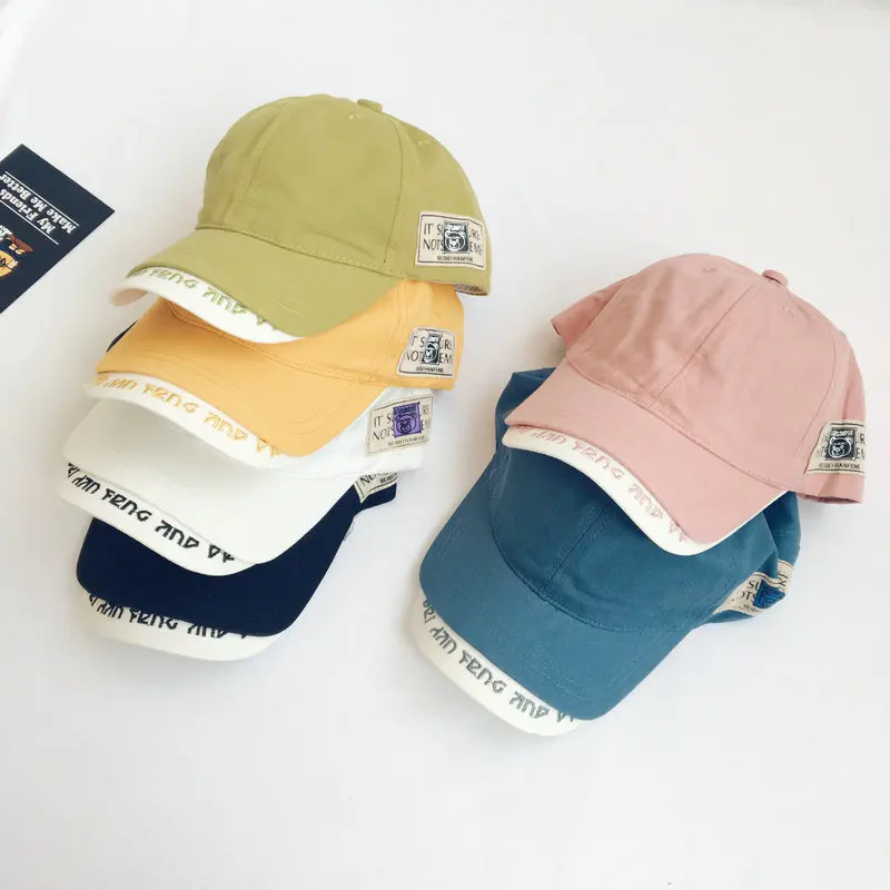 

Personalized double brim stitched letter embroidered children's baseball cap