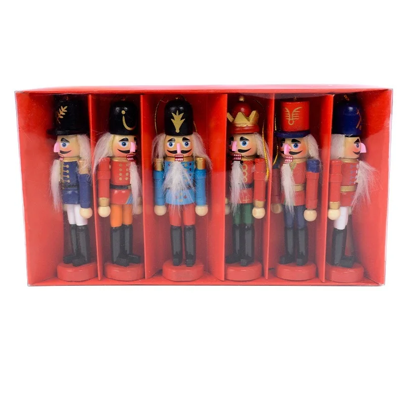 Handpainted 6-12cm Wooden Nutcracker King Soldier Figures Figurine Home Ornaments Kids Christmas Gift |