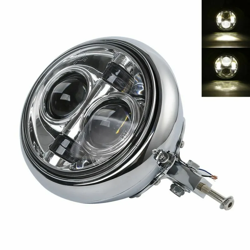 Мотоциклетный хромированный 7-дюймовый налобный фонарь ковш в сборе крепление