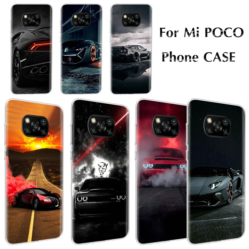 

Super Car G-GT Phone Case For Xiaomi POCO X3 NFC Cover X3Pro For PocoPhone F1 PocoM3 Soft TPU Pattern Customization Coque
