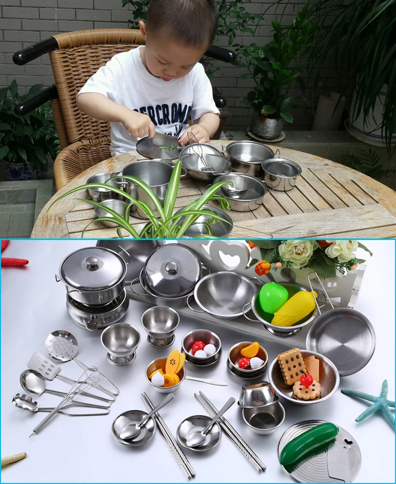 Стальная Реалистичная плита Детские кухонные игрушки ролевая игра с защитой от