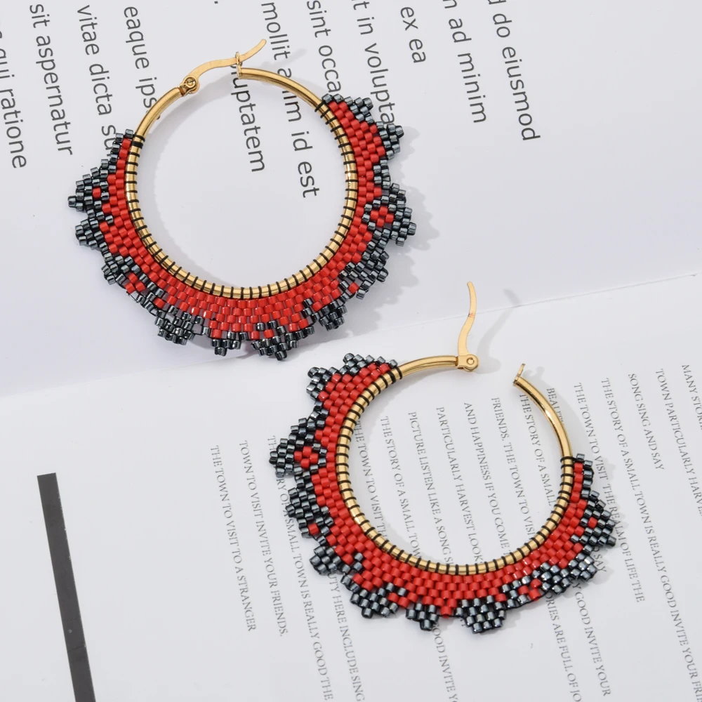 Женские сережки подвески ZMZY большие круглые серьги геометрической формы в стиле