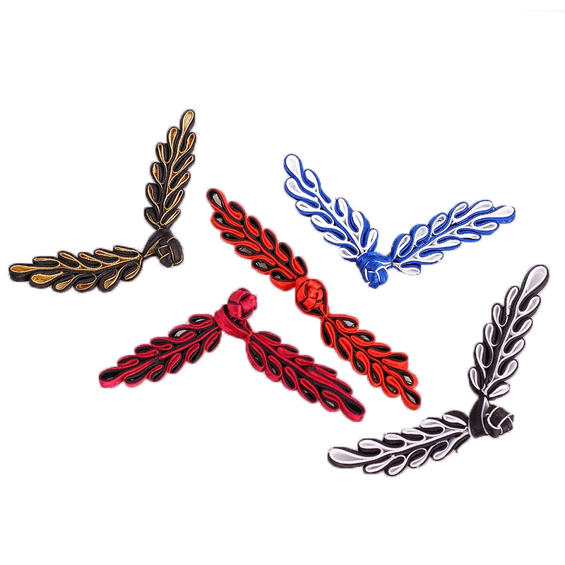 5 пар ручная работа китайская лягушка пуговицы узел декоративные листья для