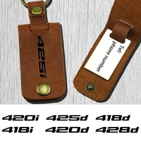 genuine leather car key chain custom keyring for bmw 440d 435d 435d 428d 425d 420d 418d 440i 435i 430i car styling keychain