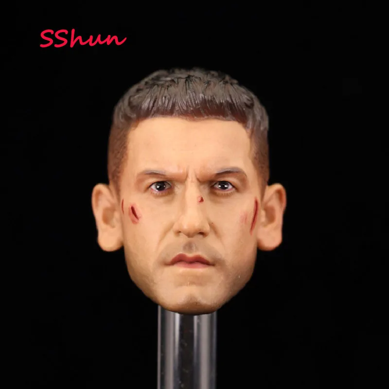 

1/6 Scale Male Soldier Head Sculpture Model Battle Damaged Head Sculpture For 12'' Soldier Male Muscle Body DIY Accessories