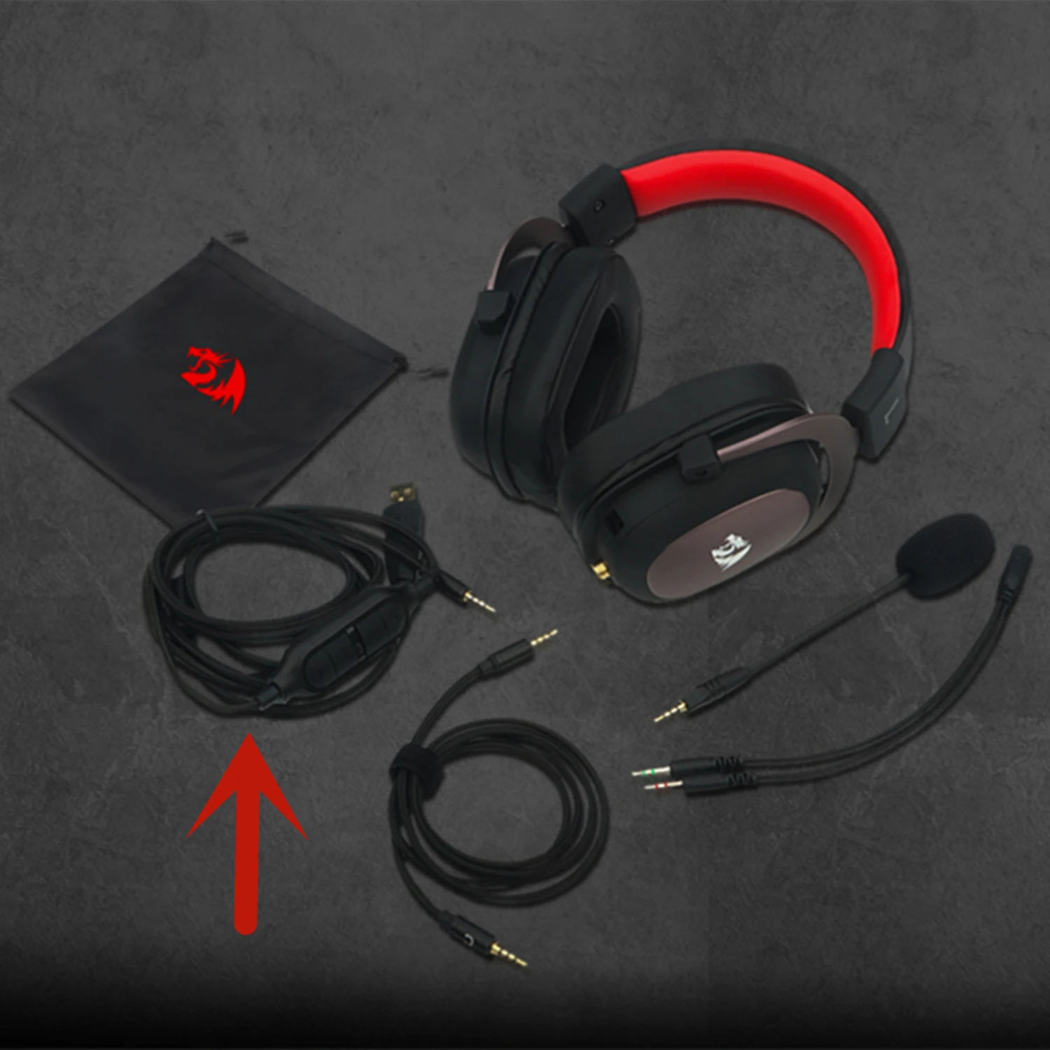 Оригинальный подлинный USB кабель Redragon H510 Zeus со штекером 3 5 мм и разъемом AUX для 2