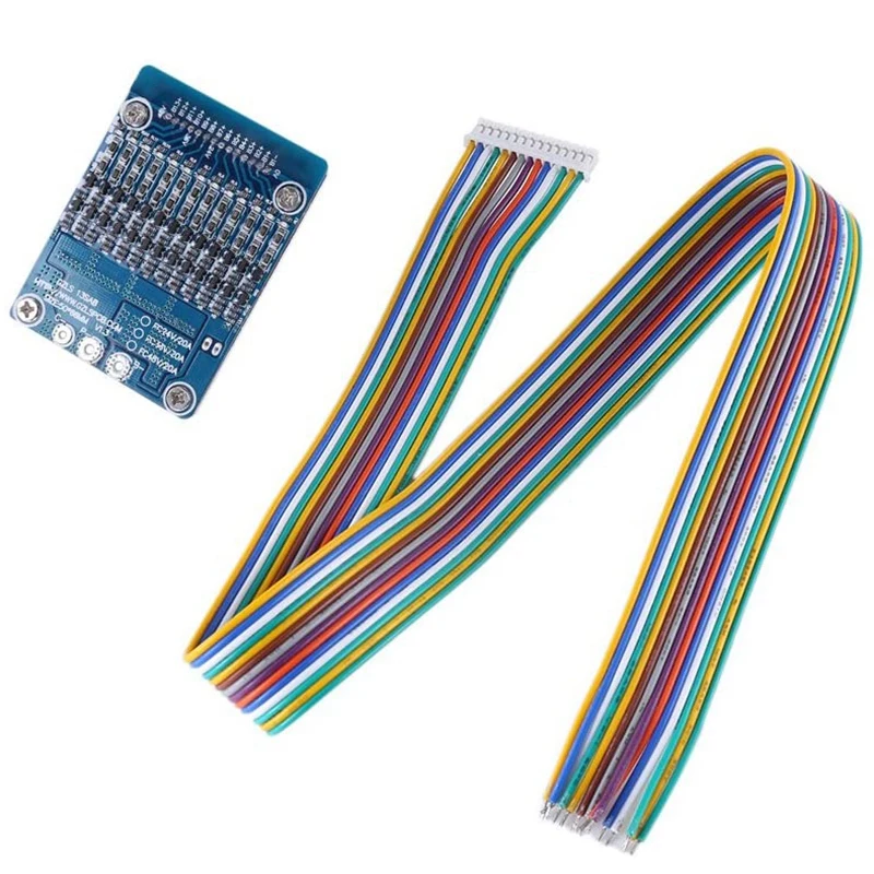 

Lithium Battery Protection Board, 48V 20A 13 Series Li-Ion Battery BMS Protection Board with Balance Function