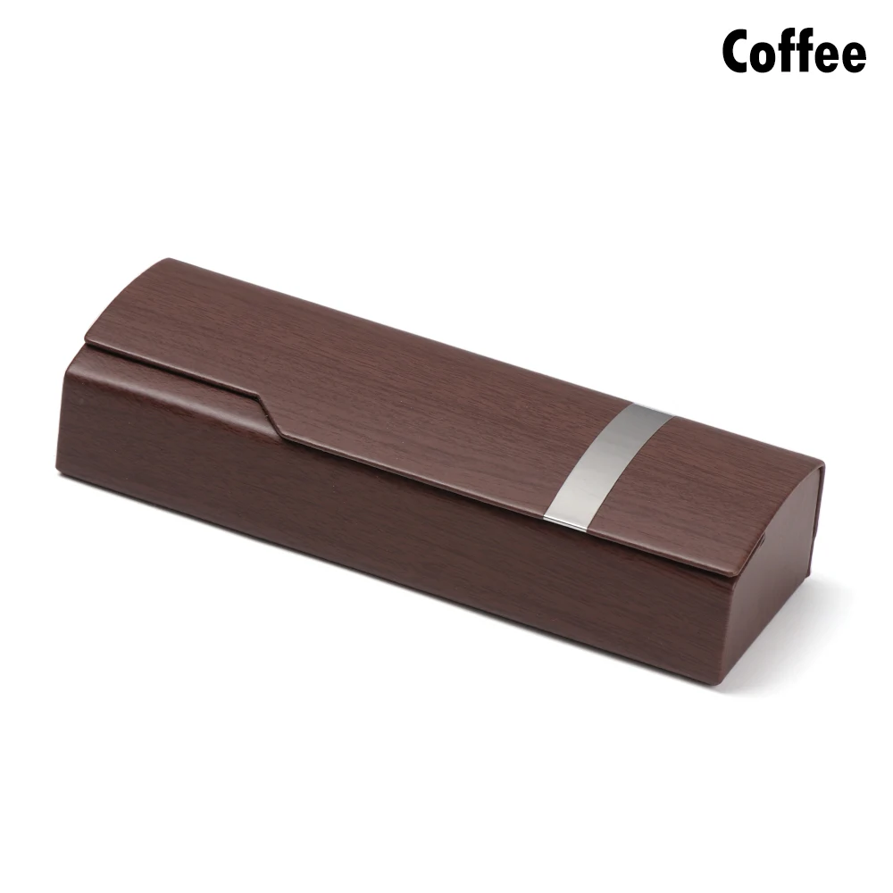 Style3-Coffee Горячая Распродажа Портативный Модный чехол для солнцезащитных очков Имитация древесины Чехол для очков унисекс жесткий ручной работы квадратная Складная Коробка Чехол для очков - Цвет: Style3-Coffee