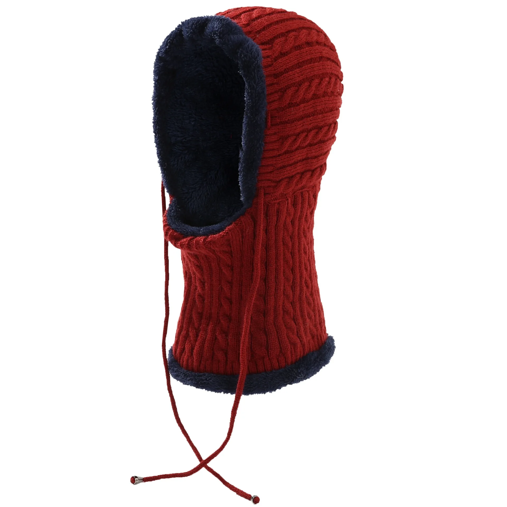 

Outdoor Sport Winter Knit Hat Slouchy Snow Skull Cap Fleece Thicken Neck Warmer Velvet Hat Collar Windproof Collar Unisex