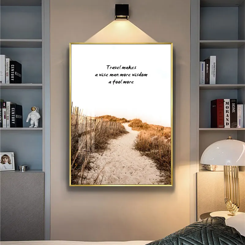 

Small Road Home Decoration Painting Travel Text Living Room Work Area Wall Canvas Poster Bedroom Study Room Bookstore Prints