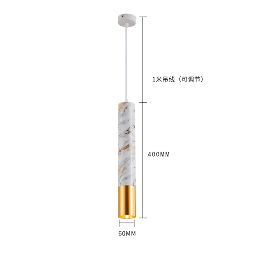 

Creative Simulated Marble Cloud Map Hanging Light 40CM Nordic Long Tube Pendant Lamp Restaurant Bar Cafe Pendant Hanging Lights