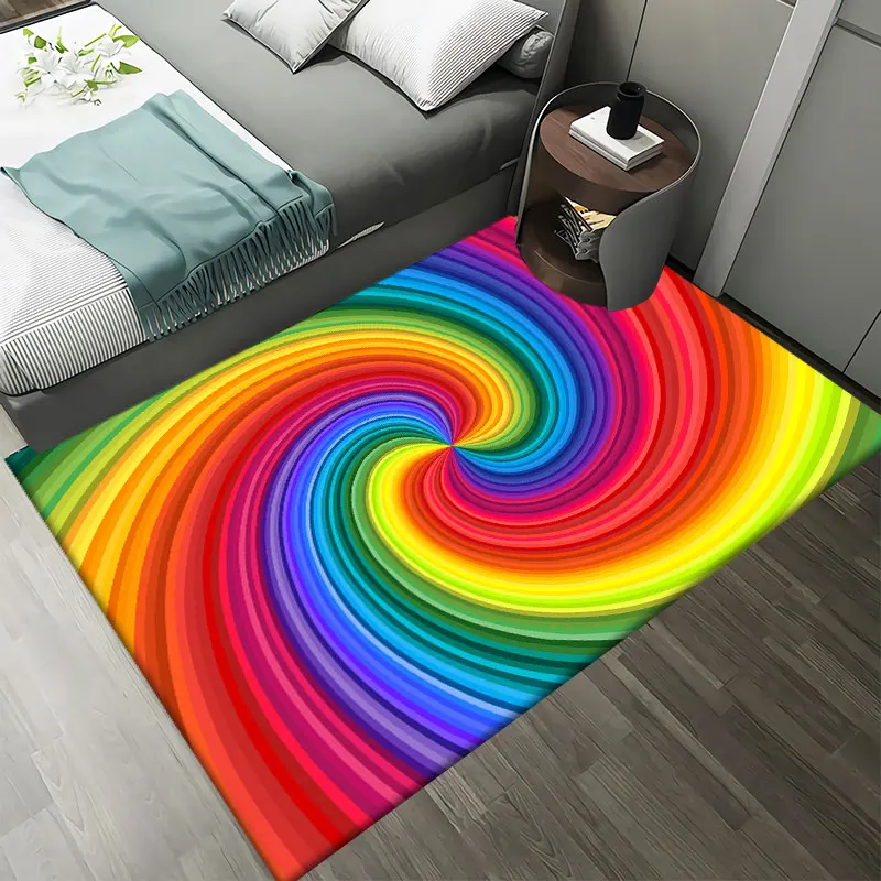 Радужный ковер для гостиной коврик ванной нескользящий мультяшный спальни кухни
