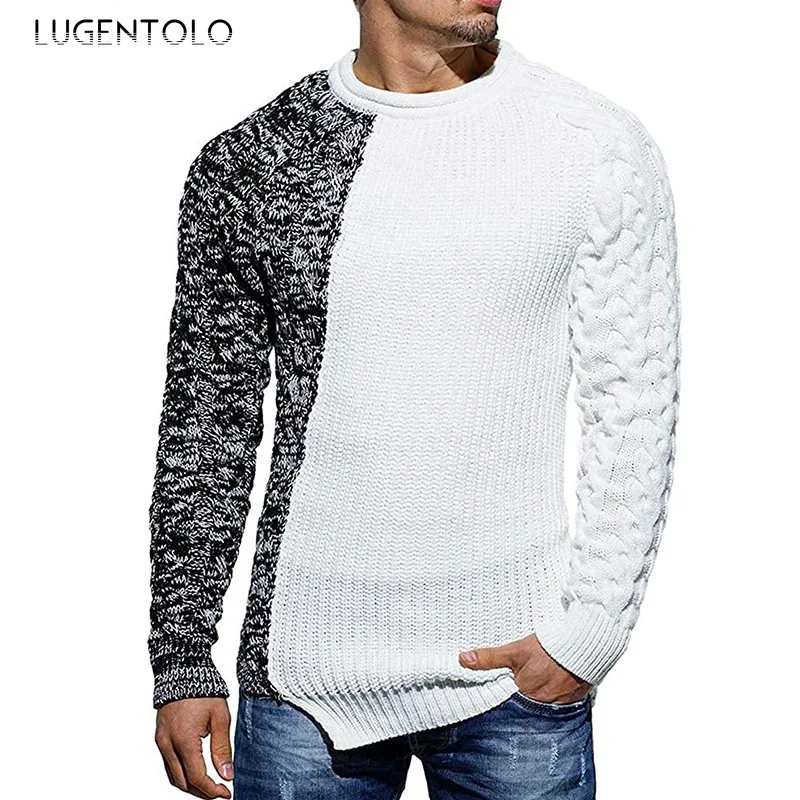 

Men Knitted Sweater Autumn Winter Round Neck Long Sleeve Large Size Men's Casual Loose Simple Pullover Sweaters
