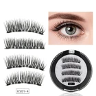 Набор Магнитных объемных норковых ресниц, 2 пары зажимов, густые накладные ресницы, макияж, норковые Накладные ресницы ручной работы, косметика TSLM1