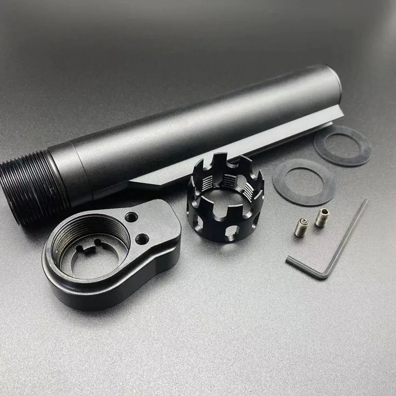 

Airsoft 6 Position M4/M16 Buffer Tube AEG Retractable Stock Jingming 8 9 13 CNC Stock Extension Tube