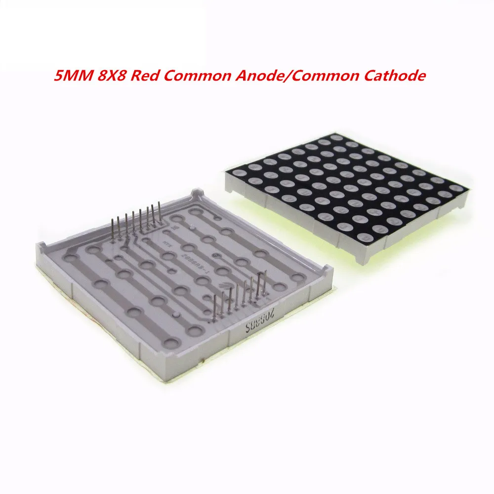 

10PCS 8x8 5mm Dot Matrix 8*8 16Pin Digital Tube Red Common Anode LED Display DIY Electronic Module 2088BS 2088AS For Arduino