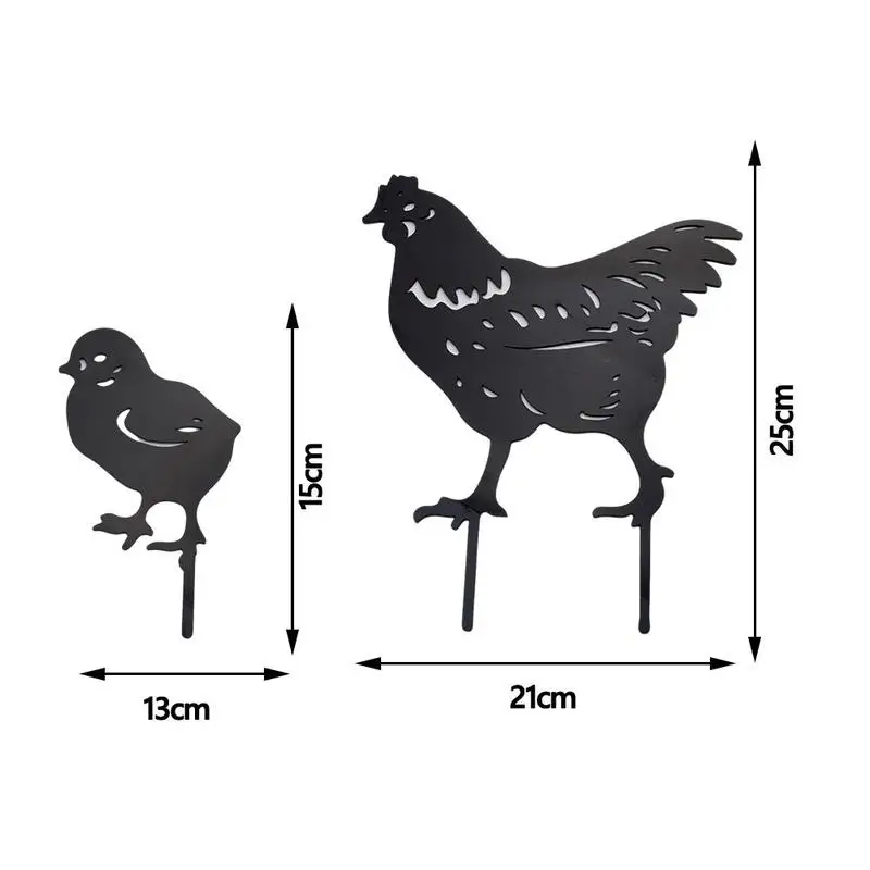 

4 PCS Easter Garden Creative Decoration Chicken Family Simulation Lawn Decoration Garden Chicken Insert Card Chicken Yard Art