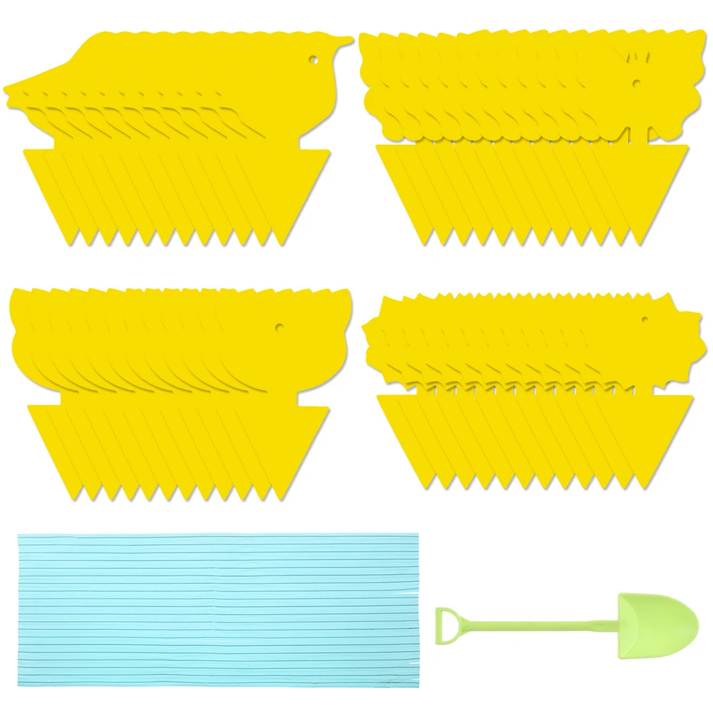 20-97Pcs/set Yellow Butterfly Shape Double-sided Sticky Board Plant Flowers Vegetables Mosquito Flies Trap Insect Sticker | Дом и сад