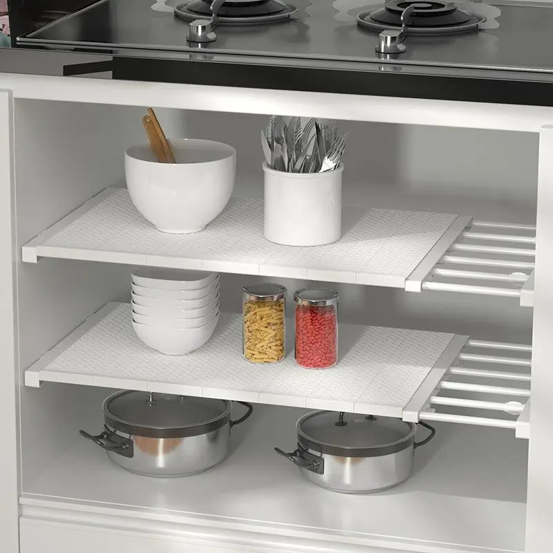 

Adjustable Closet Organizer Storage Shelf Space Saving Wardrobe Wall Mounted Rack Kitchen Home Decorative Cabinet Holders