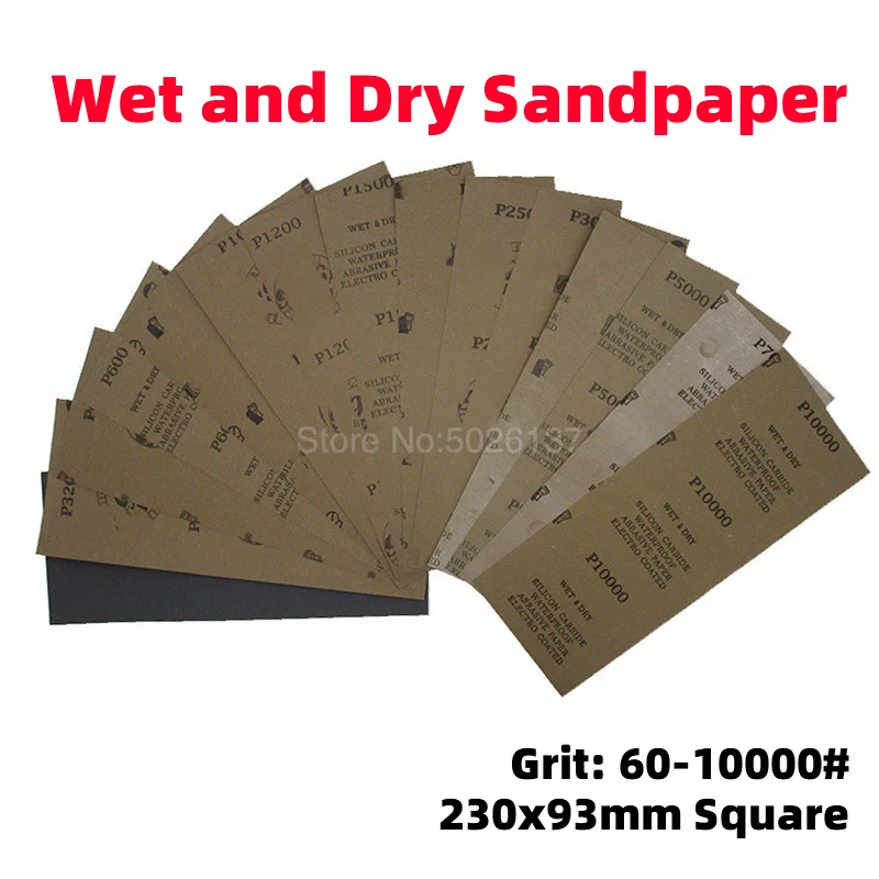 

1Pcs 93X230MM Long Square Sandpaper Wet Dry Sand Paper Wood Abrasive Sheets Polishing Sanding Waterproof Emery Grinding
