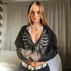 Женская толстовка с капюшоном, на молнии, с длинным рукавом