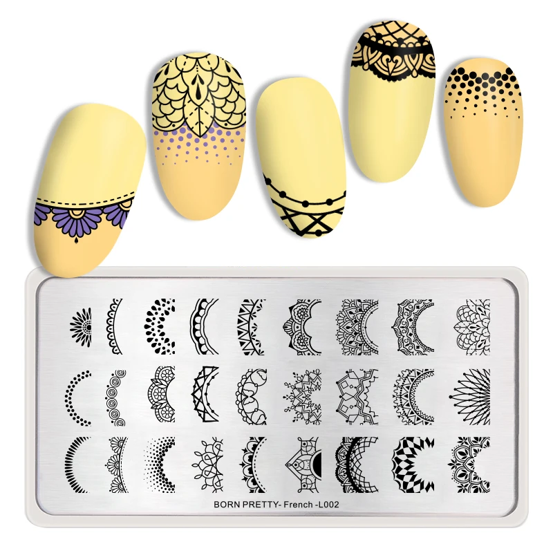 BP-F-L002 BORN PRETTY прямоугольные пластины для штамповки ногтей изображение из нержавеющей стали трафарет Осенняя текстура тема DIY пластины инструменты - Цвет: BP-F-L002