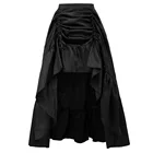 Женская юбка с оборками, винтажная юбка макси в викторианском стиле, Готическая однотонная плиссированная летняя юбка-костюм в стиле стимпанк