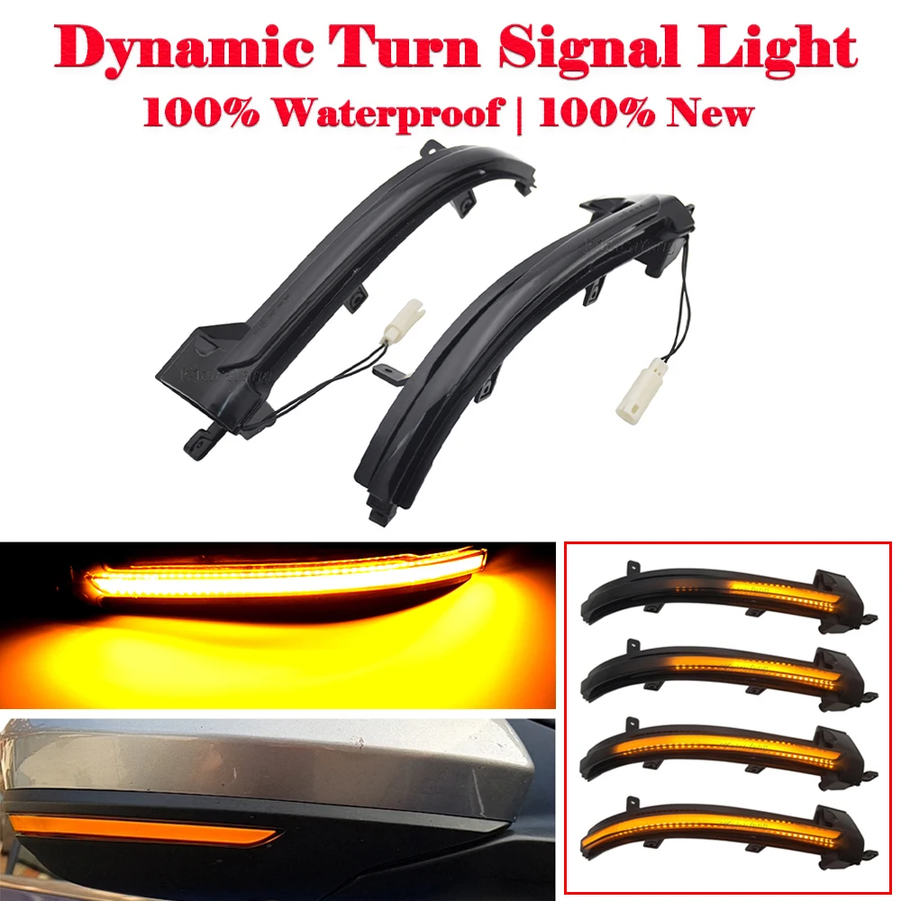 

2Pieces Dynamic LED Side Mirror Light Amber Turn Signal Sequential Indicators Lamp For VW Touareg II 7P MK2 2010-2018
