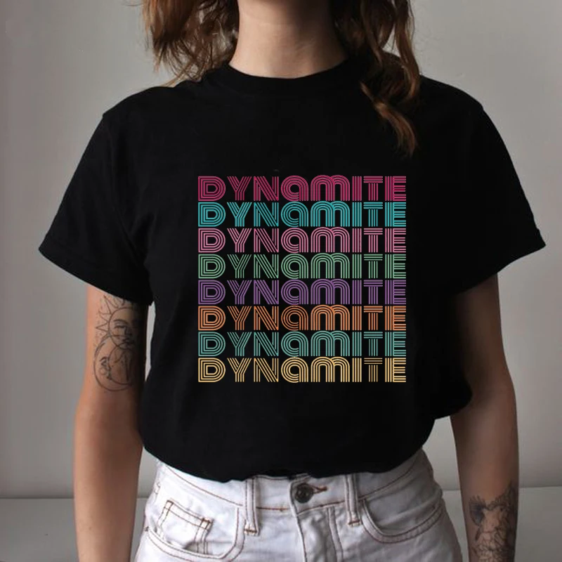 

New DYNAMITE Harajuku T-shirt K-pop Ladies KPOP Bangtan Boys T Shirt Women JIMIN JIN SUGA V JUNGKOOK Tshirts top Tees Female