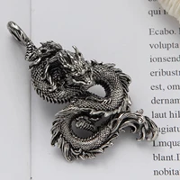 316l stainless steel jewelry chinese dragon pendant necklace for mens and womens goth punk animal necklace long chain jewelry