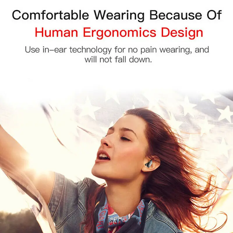 

Wireless Bluetooth TWS Headset Stereo Earphone In-Ear Waterproof Double Earbuds Earphone