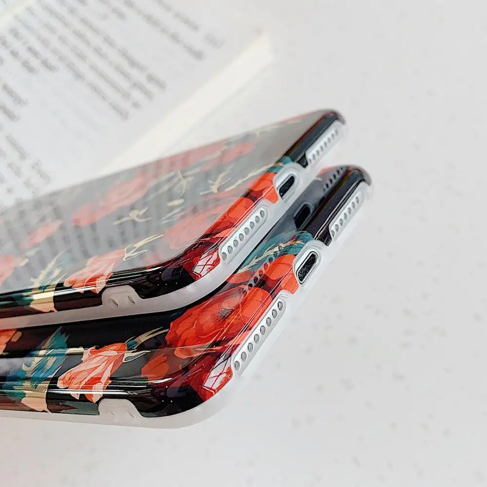 LOVECOM Ретро гальванический розовый цветок чехол для телефона iPhone XR X XS Max 7 8 6 Plus