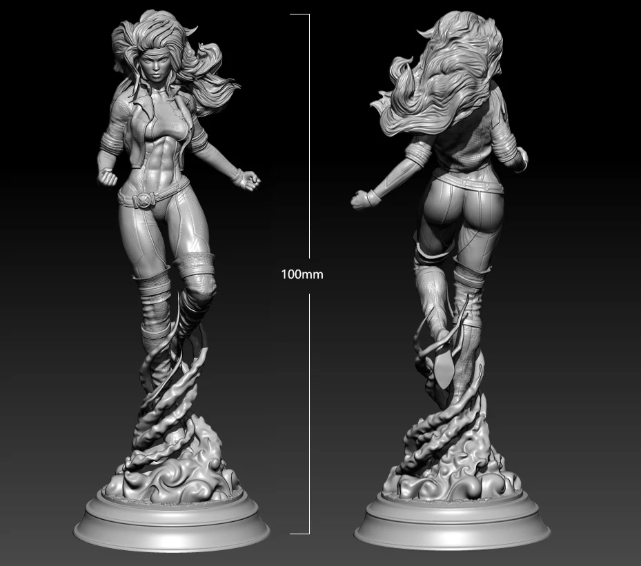 

100mm 10cm Resin Model Kits Jungle Female Warrior Figure Sculpture Unpainted No Color RW-474