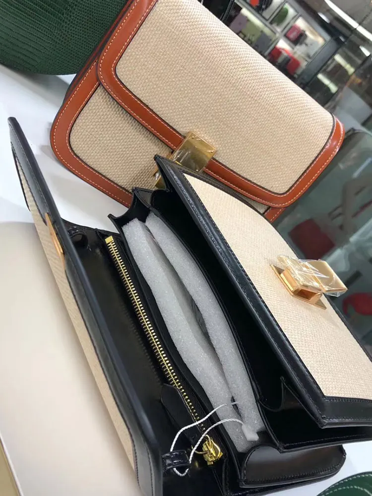 

Women's Designer Luxury Handbag 2020 Fashion New High Quality Cotton Fabric Leather Women Handbags Solid Shoulder Messenger Bag
