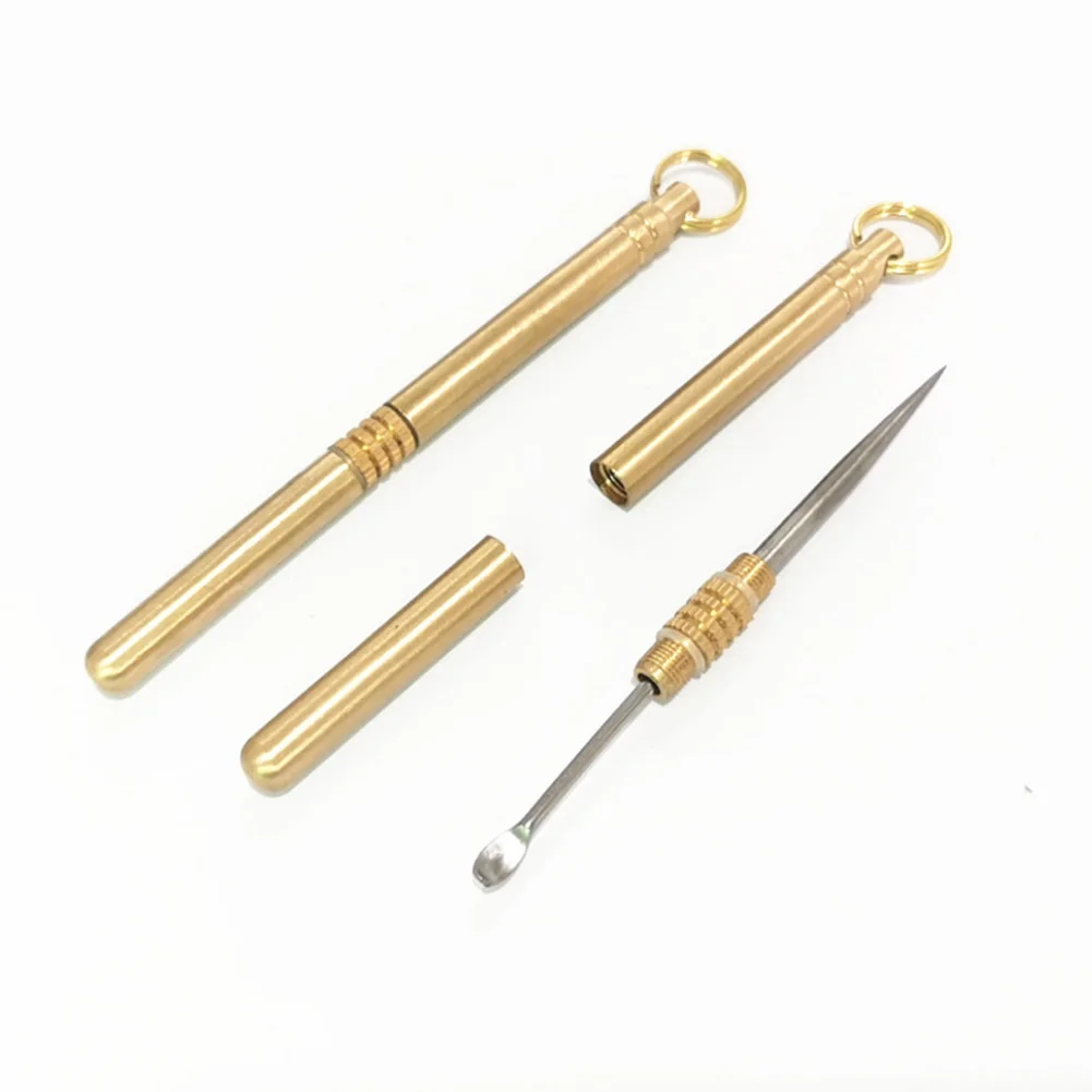

1pcs Double-headed Toothpick Ear Spoon Titanium Toothpick Keychain Ear Spoon Camping Portable Pocket Outdoor Tool W/ Holder Set