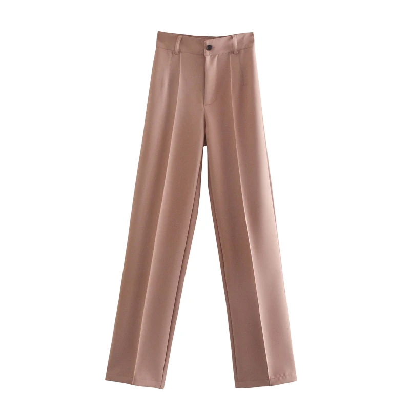 

Spring Autumn Casual Women Trousers Solid Straight Zipper Trousers Elegant Fashion Simple Office Ladies Trousers