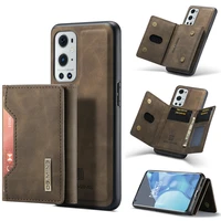 leather flip case for oneplus 9 pro 9r luxury magnetic wallet phone case for credit card shockproof foldable full protective