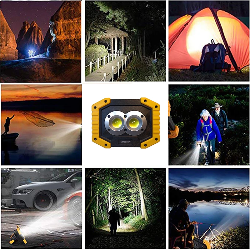 Светодиодный Портативный лампа Перезаряжаемые точечный светильник на открытом