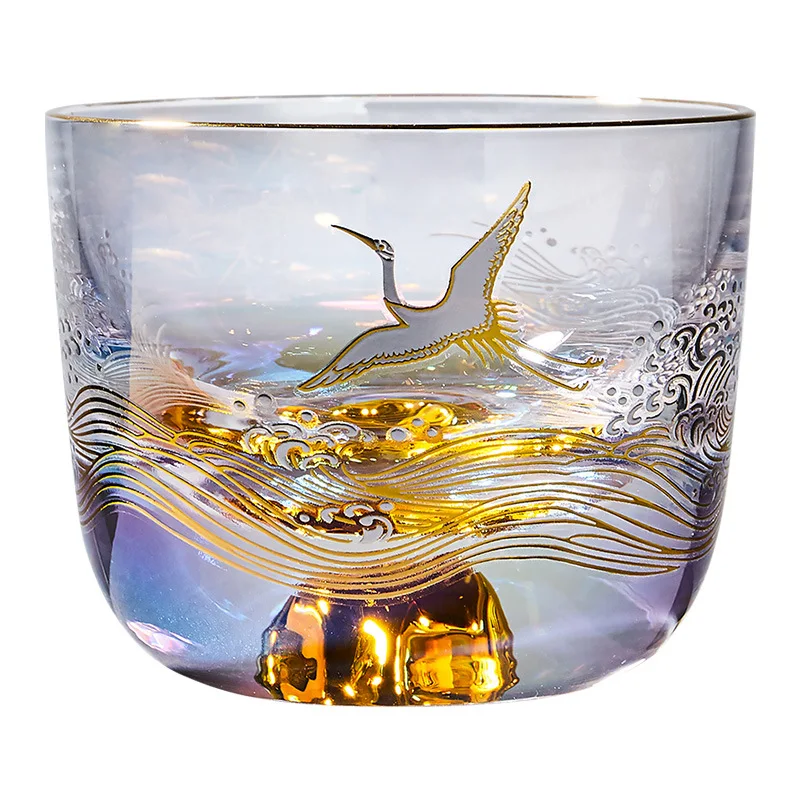 

Rejuvenating Gold and Silver Burnt glass teacup thickened master cup tea cup personal tea Chinese tea set