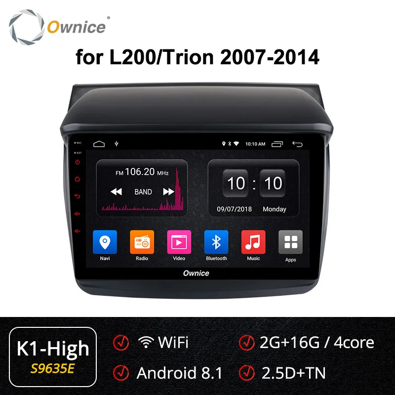 S9635 K1-High Ownice 360 Panorama 2Din Автомагнитола Восьмиядерный Android 9,0 gps Navi для Mitsubishi L200/Trion 2007-/Pajero Sport 2008 - Цвет: S9635 K1-High