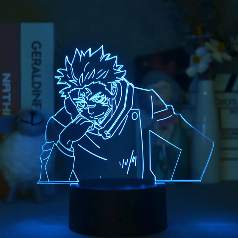 

16 Color USB 3d Night Light Jujutsu Kaisen Itadori Yuji Bluetooth Speaker Children Birthday Gift Bedside Lamp For Kids Bedroom