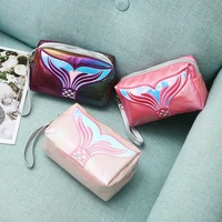 travel cosmetic bag laser women makeup bag mermaid tail toiletry storage organizer jewelry coin purses zipper pouch key wallet